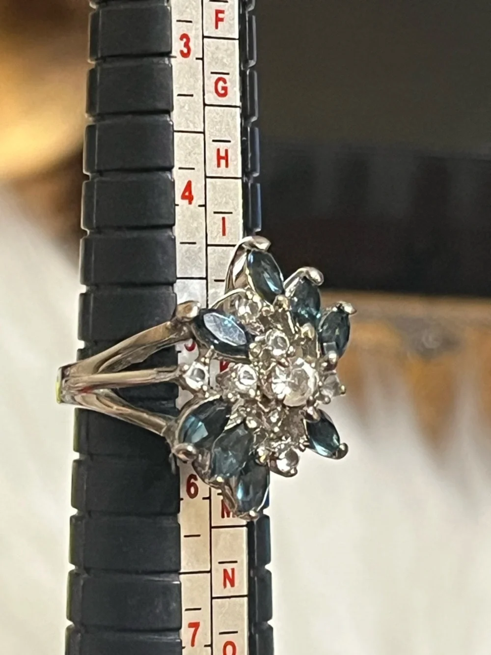 14K GE Vintage Cluster Cocktail Ring